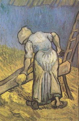 Vincent Van Gogh Peasant Woman Cutting Straw (nn04) France oil painting art